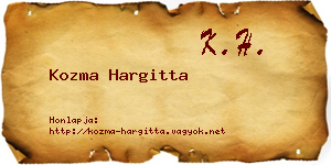 Kozma Hargitta névjegykártya